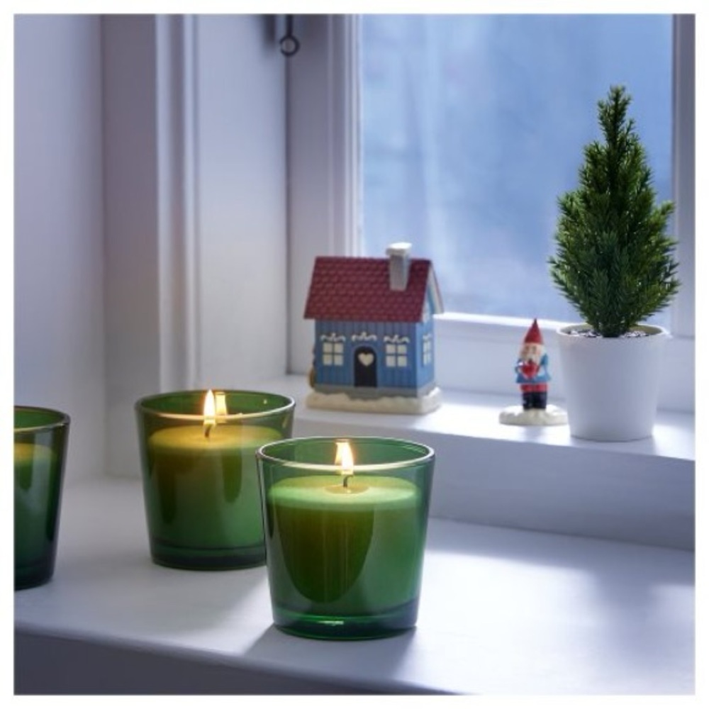 IKEA Vinterfint Bundle of 2 25H Scented Candles in Glass Spiced Delight